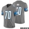 Kayode Awosika No 74 Men Detroit Lions Vapor F.u.s.e. Limited Jersey Silver – Replica