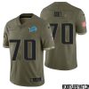 Kayode Awosika No 74 Men Olive Detroit Lions 2022 Salute To Service Retired Player Limited Jersey – Replica