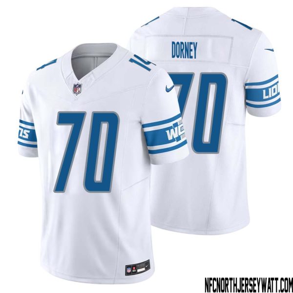 Keith Dorney No 70 Men White Detroit Lions Vapor F.u.s.e. Limited Jersey – Replica