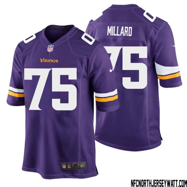 Keith Millard No 75 Minnesota Vikings Game Jersey Court Purple for Mens – Replica