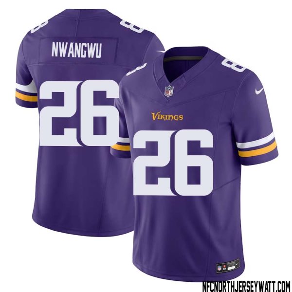 Kene Nwangwu No 26 Men Purple Minnesota Vikings Vapor F.U.S.E. Limited Jersey- Replica