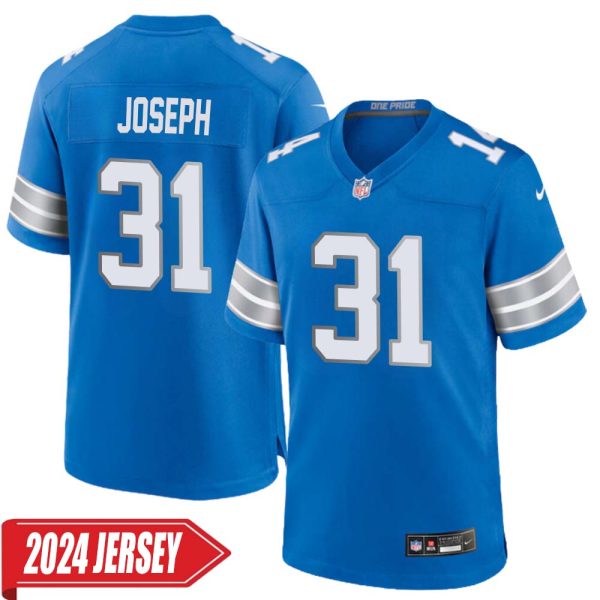 Kerby Joseph No 31 Men’S Detroit Lions Home Game 2024 Jersey – Blue