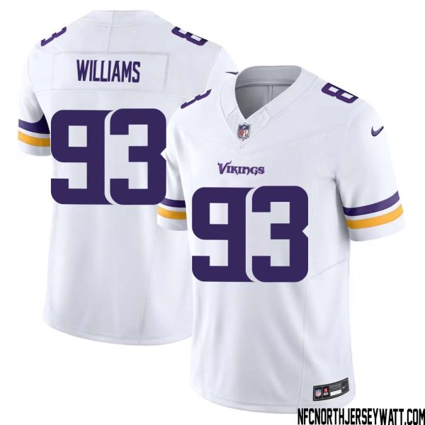 Kevin Williams No 93 Men White Minnesota Vikings Vapor F.U.S.E. Limited Jersey- Replica