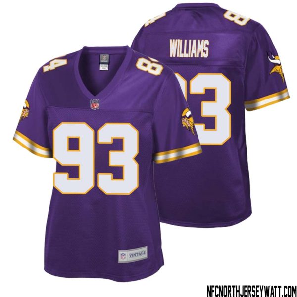 Kevin Williams No 93 Women Nfl Pro Line Purple Minnesota Vikings Retired Player Replica Jersey