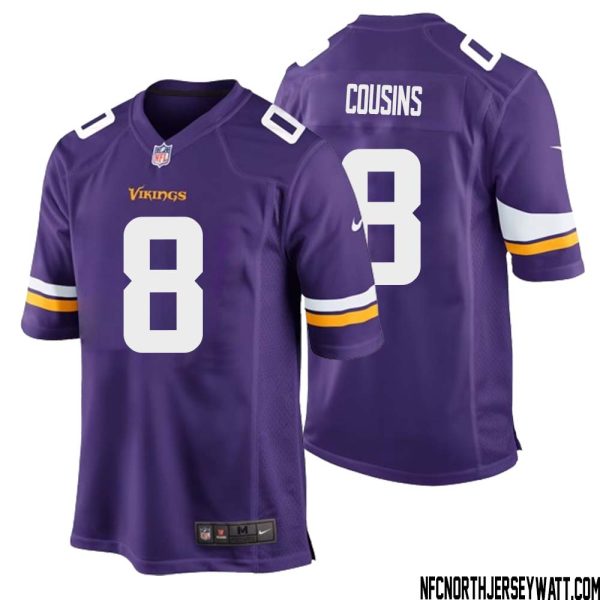 Kirk Cousins No 8 Minnesota Vikings Game Jersey Court Purple For Mens – Replica