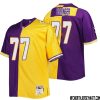 Matt Birk No 77 Men Mitchell & Ness Purple Gold Minnesota Vikings Big & Tall Split Legacy Retired Player Replica Jersey