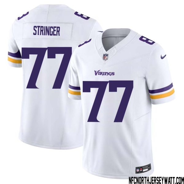 Korey Stringer No 77 Men White Minnesota Vikings Vapor F.U.S.E. Limited Jersey- Replica