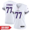 Korey Stringer No 77 Youth’S Minnesota Vikings White Alternate Custom Game 2024 Jersey