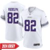 Kyle Rudolph No 82 Woman’S Minnesota Vikings White Alternate Custom Game 2024 Jersey
