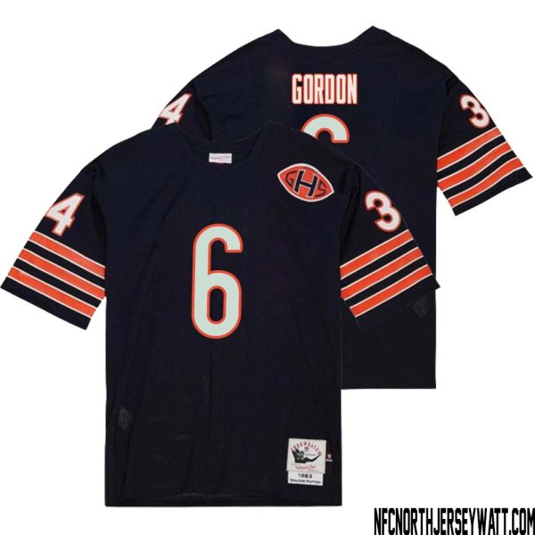 Kyler Gordon No 6 Men Mitchell & Ness Navy Chicago Bears 2004 Authentic Throwback Retired Player Jersey – Replica