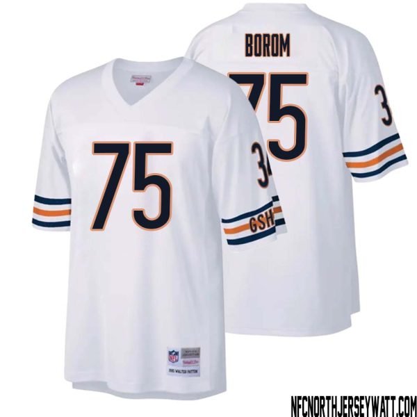 Larry Borom No 75 Men Mitchell & Ness White Chicago Bears Legacy Replica Jersey