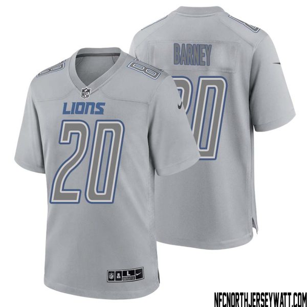 Lem Barney No 20 Men Gray Detroit Lions Atmosphere Fashion Game Jersey – Replica