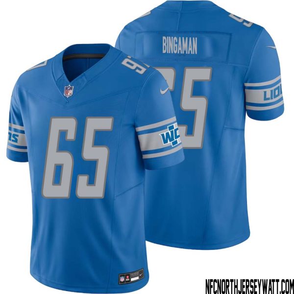 Les Bingaman No 65 Men Blue Detroit Lions Vapor F.U.S.E. Limited Jersey – Replica