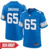 Les Bingaman No 65 Men’S Detroit Lions Away Game 2024 Jersey – White