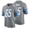 Les Bingaman No 65 Mens Custom White Detroit Lions Super Bowl Lviii Away Game Jersey