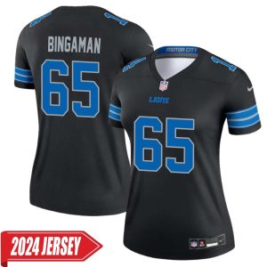 Les Bingaman No 65 Woman’s Detroit Lions 2nd Alternate Vapor F.U.S.E. Limited 2024 Jersey – Black