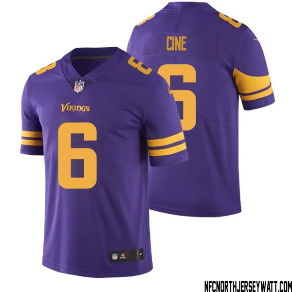 Lewis Cine No 6 Men Purple Minnesota Vikings Color Rush Vapor Untouchable Limited Jersey- Replica