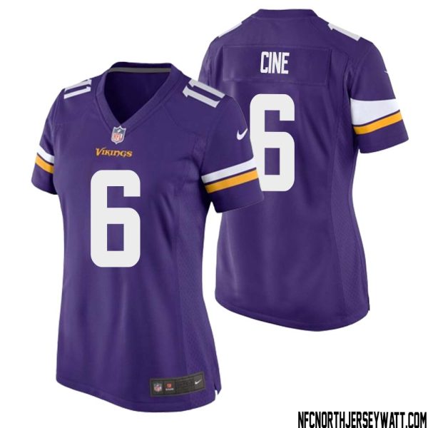 Lewis Cine No 6 Minnesota Vikings Game Jersey Court Purple for Womens – Replica