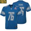 Lou Creekmur No 76 Womens Custom White Detroit Lions Super Bowl Lviii Away Game Jersey