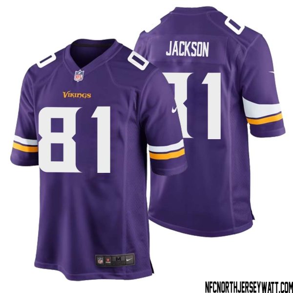 Lucky Jackson No 81 Minnesota Vikings Game Jersey Court Purple For Mens – Replica
