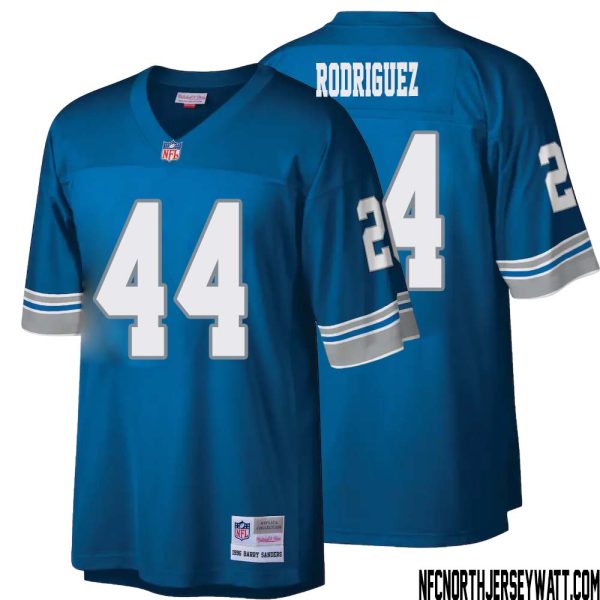 Malcolm Rodriguez No 44 Men Mitchell & Ness Blue Detroit Lions Legacy Replica Jersey