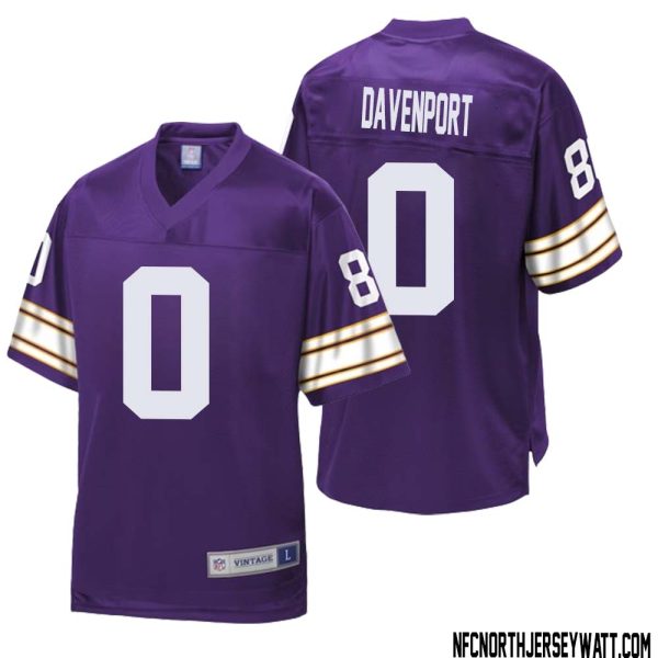 Marcus Davenport No 0 Men NFL Pro Line Purple Minnesota Vikings Retired Player Replica Jersey