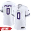 Marcus Davenport No 0 Woman’S Minnesota Vikings White Alternate Custom Game 2024 Jersey