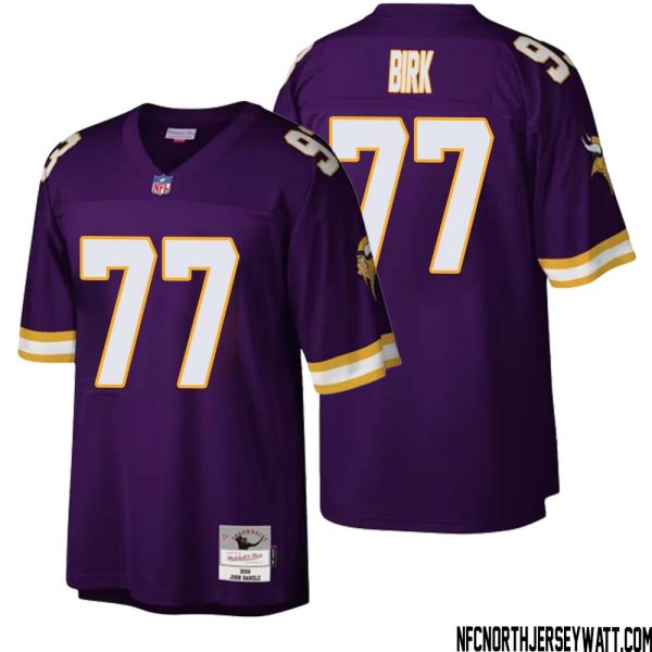 Matt Birk No 77 Men Mitchell & Ness Purple Minnesota Vikings Legacy Replica Jersey