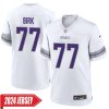 Matt Birk No 77 Woman’S Minnesota Vikings White Alternate Custom Game 2024 Jersey
