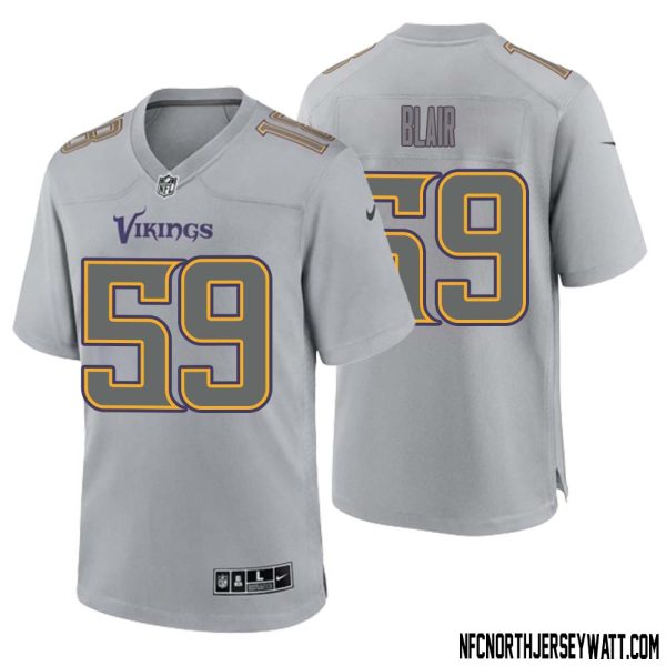 Matt Blair No 59 Men Gray Minnesota Vikings Atmosphere Fashion Game Jersey – Replica