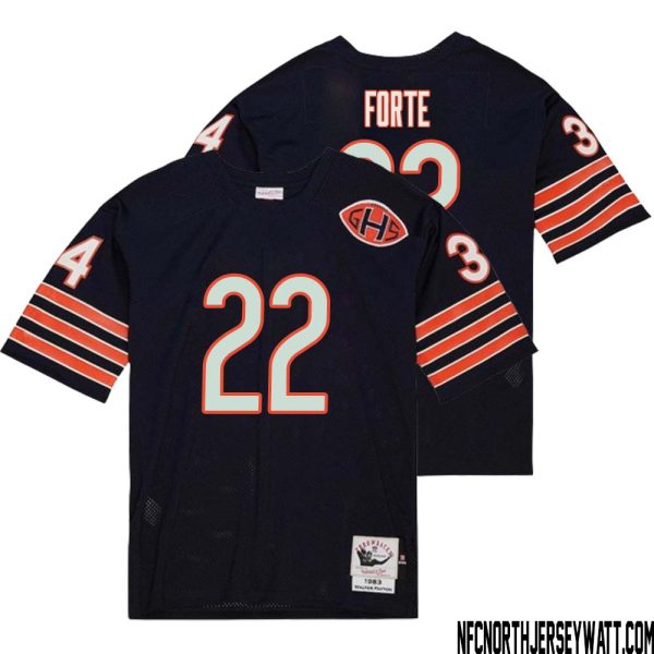 Matt Forte No 22 Men Mitchell & Ness Navy Chicago Bears 2004 Authentic Throwback Retired Player Jersey – Replica