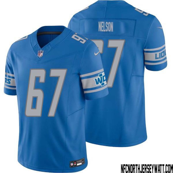 Matt Nelson No 67 Men Blue Detroit Lions Vapor F.u.s.e. Limited Jersey – Replica