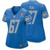 Matt Nelson No 67 Mens Custom White Detroit Lions Super Bowl LVIII Away Game Jersey