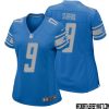 Matt Nelson No 67 Women Blue Detroit Lions Player Home Game Jersey – Replica