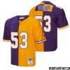 Milt Sunde No 64 Men Mitchell & Ness Purple Gold Minnesota Vikings 1998 Split Legacy Replica Jersey