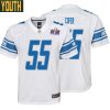 Mike Lucci No 53 Mens Custom Blue Detroit Lions Super Bowl Lviii Player Home Game Jersey