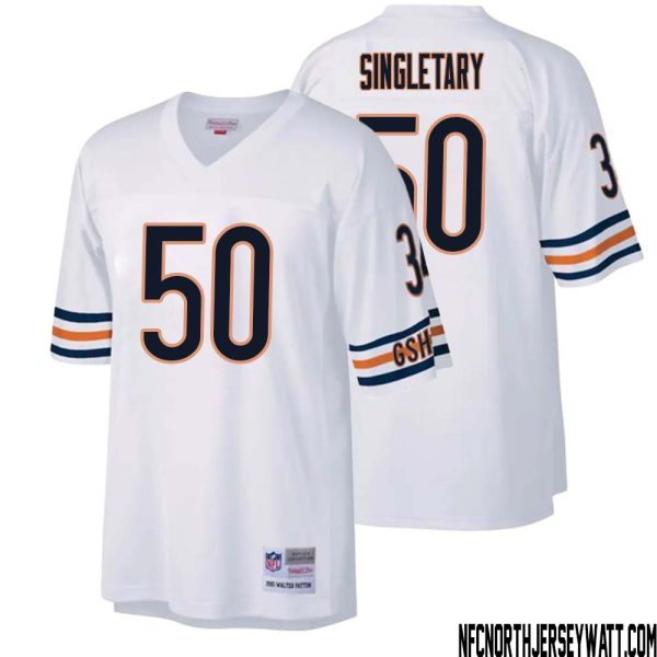 Mike Singletary No 50 Men Mitchell & Ness White Chicago Bears Legacy Replica Jersey
