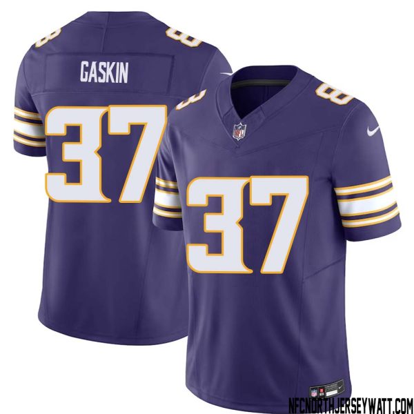 Myles Gaskin No 37 Mens Purple Minnesota Vikings Vapor F.u.s.e. Limited Jersey- Replica