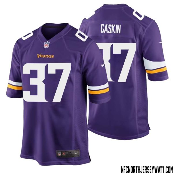 Myles Gaskin No 37 Minnesota Vikings Game Jersey Court Purple For Mens – Replica