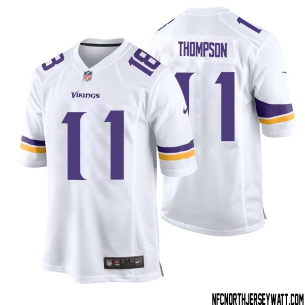 NaJee Thompson No 11 Men White Minnesota Vikings Game Player Away Jersey – Replica