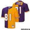 Nick Vigil No 59 Men Mitchell & Ness Purple Gold Minnesota Vikings 1998 Split Legacy Replica Jersey