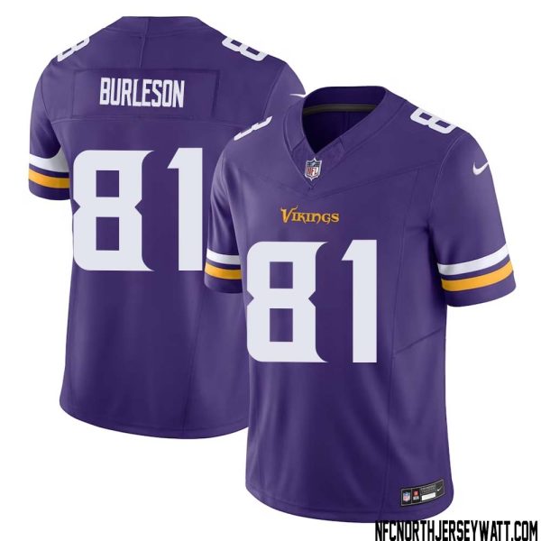 Nate Burleson No 81 Men Purple Minnesota Vikings Vapor F.u.s.e. Limited Jersey- Replica