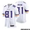 Nick Mullens No 12 Men White Minnesota Vikings Game Player Away Jersey – Replica