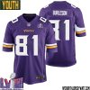 Nick Mullens No 12 Minnesota Vikings Super Bowl Lviii Home Game Jersey Court Purple For Youth – Replica