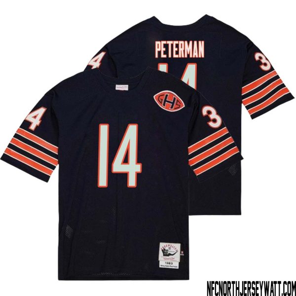 Nathan Peterman No 14 Men Mitchell & Ness Navy Chicago Bears 2004 Authentic Throwback Retired Player Jersey – Replica