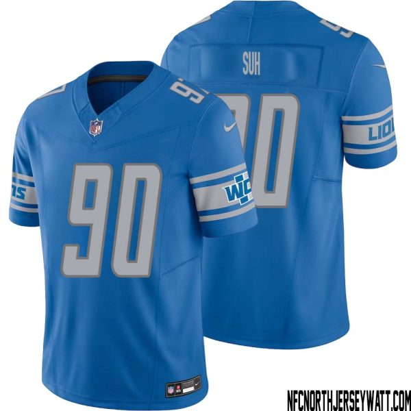 Ndamukong Suh No 90 Men Blue Detroit Lions Vapor F.u.s.e. Limited Jersey – Replica