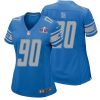Ndamukong Suh No 90 Womens Custom Gray Detroit Lions Alternate Super Bowl Lviii Game Jersey