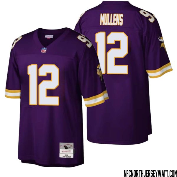 Nick Mullens No 12 Men Mitchell & Ness Purple Minnesota Vikings Legacy Replica Jersey