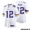 Nate Burleson No 81 Men White Minnesota Vikings Game Player Away Jersey – Replica