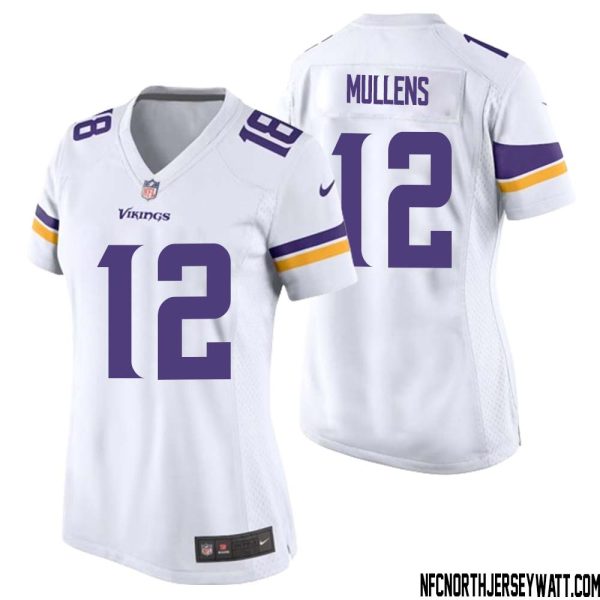 Nick Mullens No 12 Women White Minnesota Vikings Game Player Away Jersey – Replica